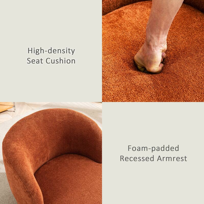 Swivel Accent Chair, Furry Round Barrel Chair