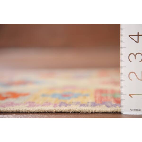 Geometric Kilim Multi-Color Runner Rug Flat-weave Oriental Wool Carpet ...