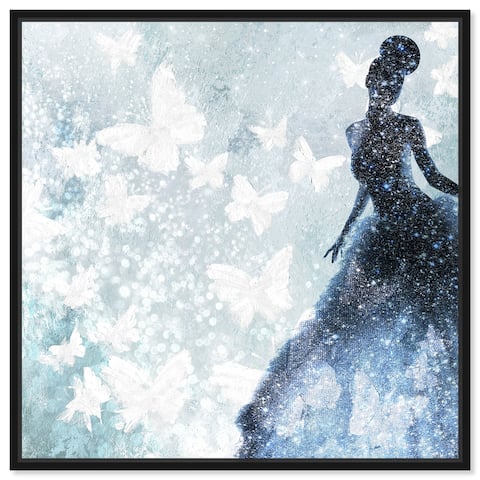 Oliver Gal 'Butterfly Lady Blue' Glam Blue Wall Art Canvas Print