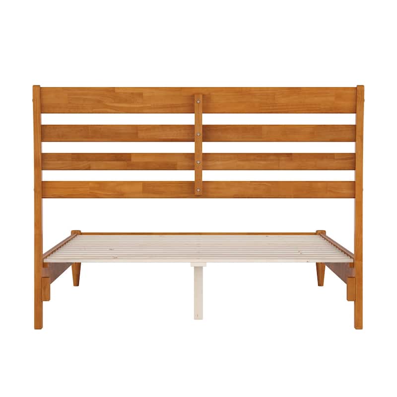 Low Profile Platform Bed - Solid Wood Bed Frame - Modern Bedroom Furniture - Twin, Full, Queen, King Sizes