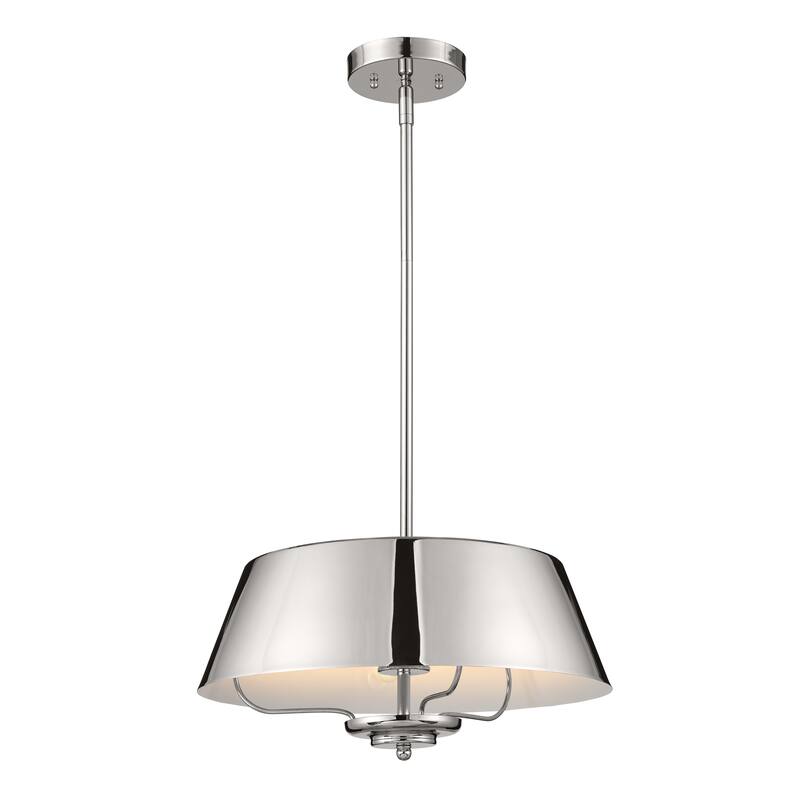 Kichler Lighting Luella 16 in. 3-Light Polished Nickel Convertible Pendant Light/Semi Flush - 16 in