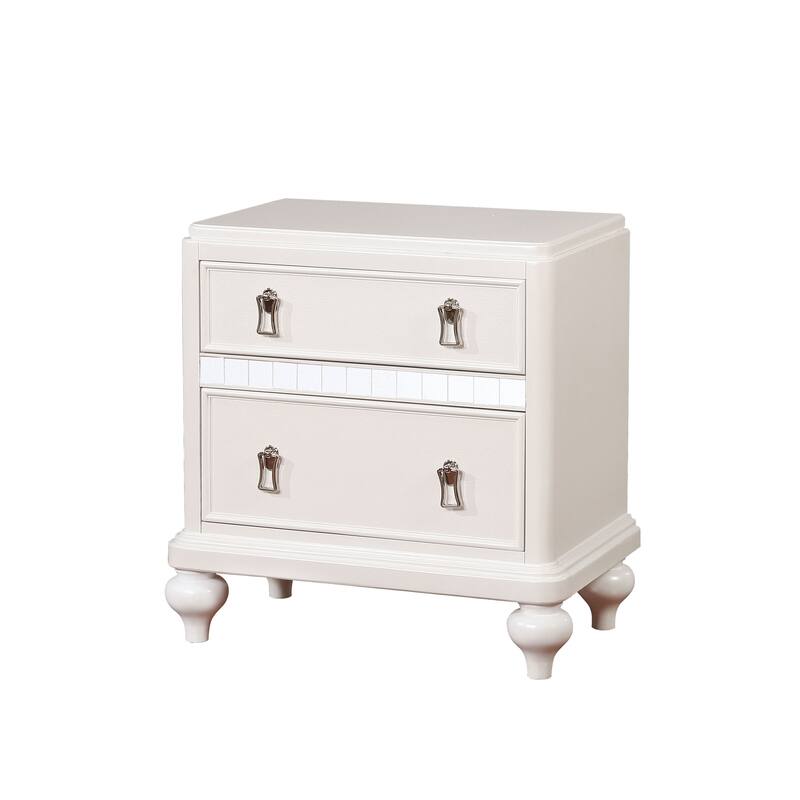 Gibson Clarita Glam Wood 2-Drawer Nightstand by Silver Orchid