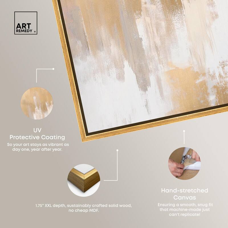 Soft Grey Glam Gold II Canvas by Art Remedy