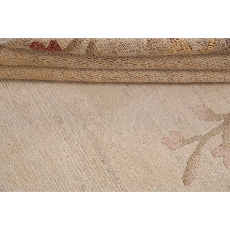 Vegetable Dye Nature Print Nepalese Wool Area Rug Hand-knotted Carpet - 5'6" x 7'7"