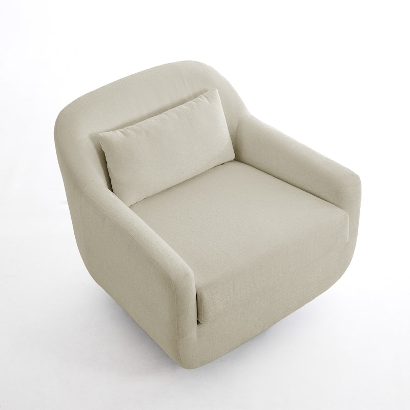 Miles Chenille Scandinavian Swivel Lounge Armchair