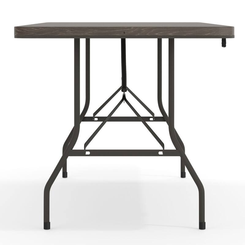 30"W x 72"L Bi-Fold Plastic Banquet and Event Folding Table with Carrying Handle - 72"D x 30"W x 29"H