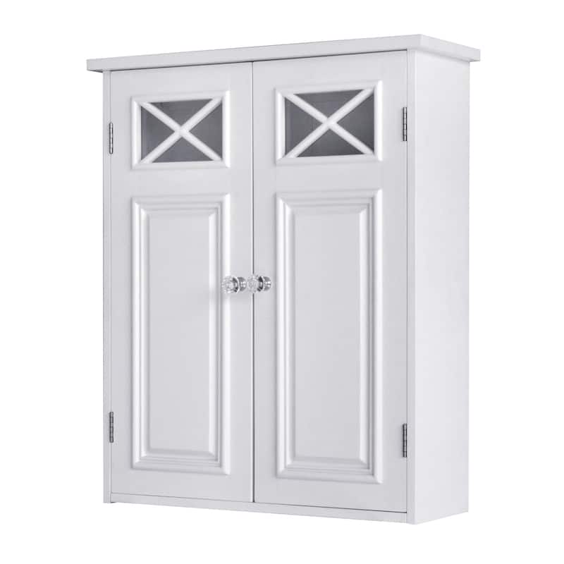 Teamson Home Dawson Removable Two-Door Wall Cabinet, White - 7"L x 20"W x 24"H