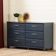 preview thumbnail 14 of 13, South Shore Asten 6-Drawer Double Dresser Blueberry