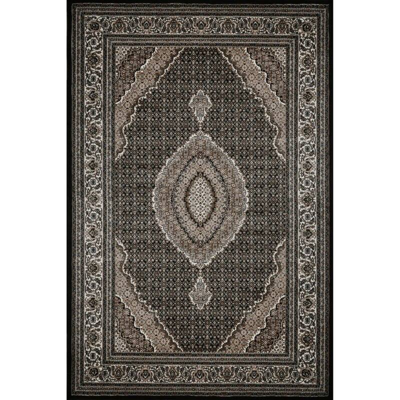Master Collection Border Transitional Area Rug - Black - 5' x 8'