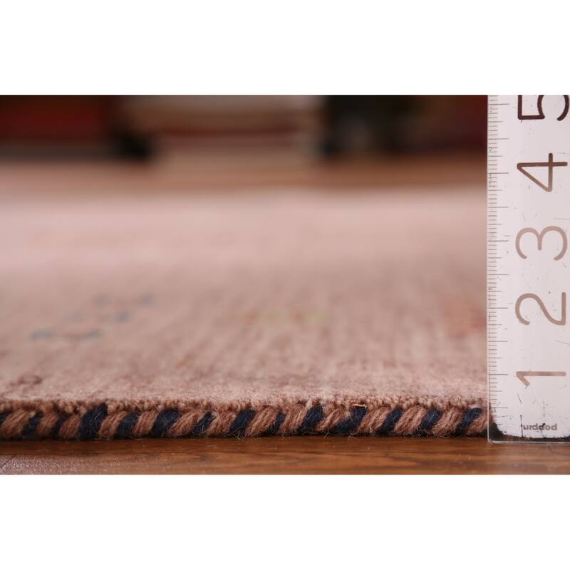 Hand Knotted Oriental 100% Wool Carpet Tribal Animal Pictorial Brown Gabbeh Area Rug - 7' 9'' X 5' 0''