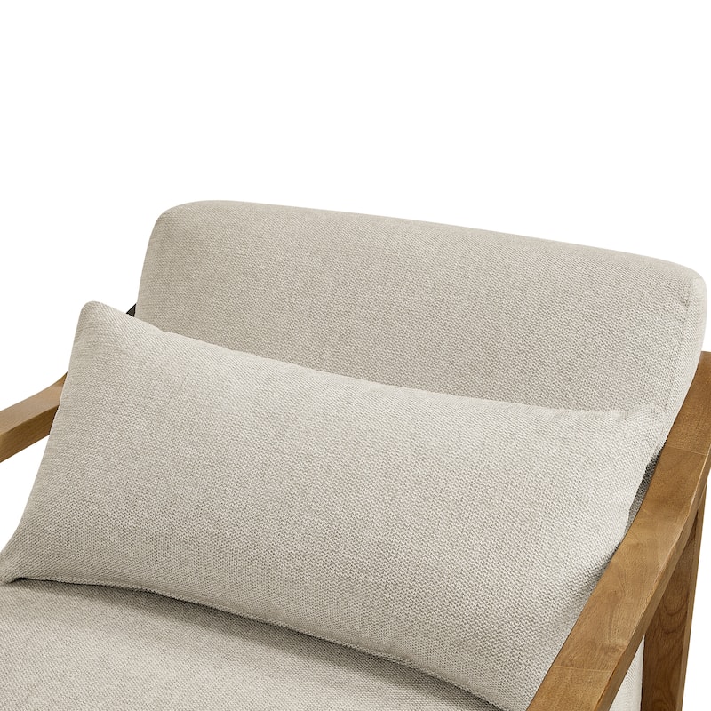 Rhyl Wood Arm Accent Chair with Lumbar Accent Pillow by Greyson Living