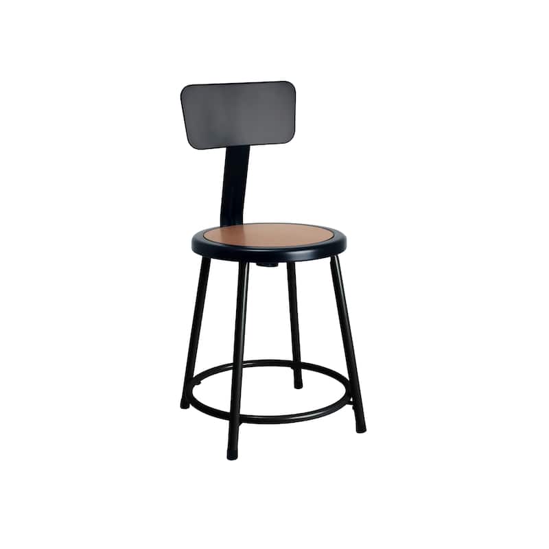 Hampden Furnishings Felix Collection Steel Stool with Backrest, AssemblyReady - Black - Short