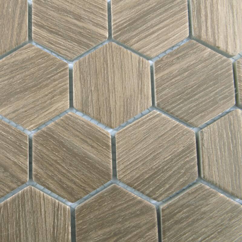 Merola Tile Llama 2" Hex Matte Noce 11-1/8" x 12-5/8" Porcelain Mosaic Floor and Wall Tile