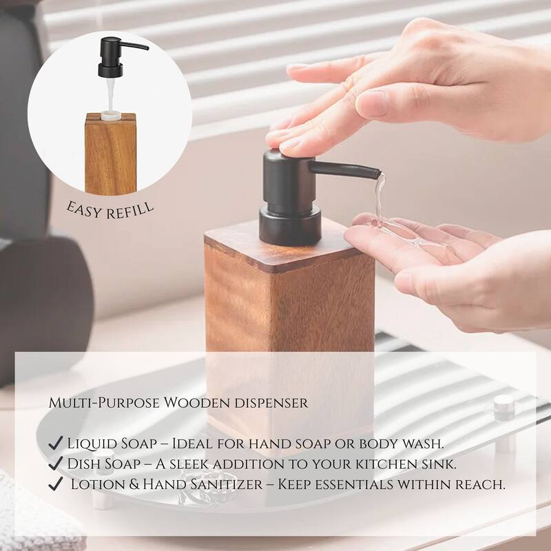 Acacia Wood Bathroom Accessory Set Collection