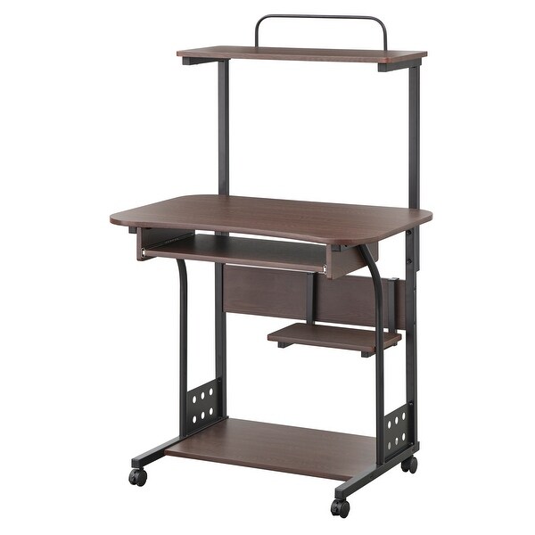 Simple living actuate espresso shop mobile computer desk