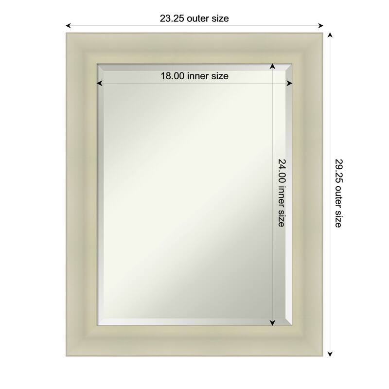 Oliver Beveled Wood Framed Wall Mirror - 23 x 29 in - Oliver Warm Silver