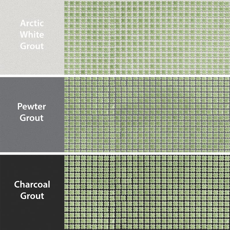 Merola Tile Fioretti Glossy Grass Green 12" x 12" Porcelain Floor and Wall Tile