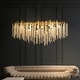 preview thumbnail 1 of 16, 40 in. Gold Modern Crystal Chandelier Tree Branches Rectangular Chandelier Kitchen Island Pendent Light for Dining Room Brass Chandelier