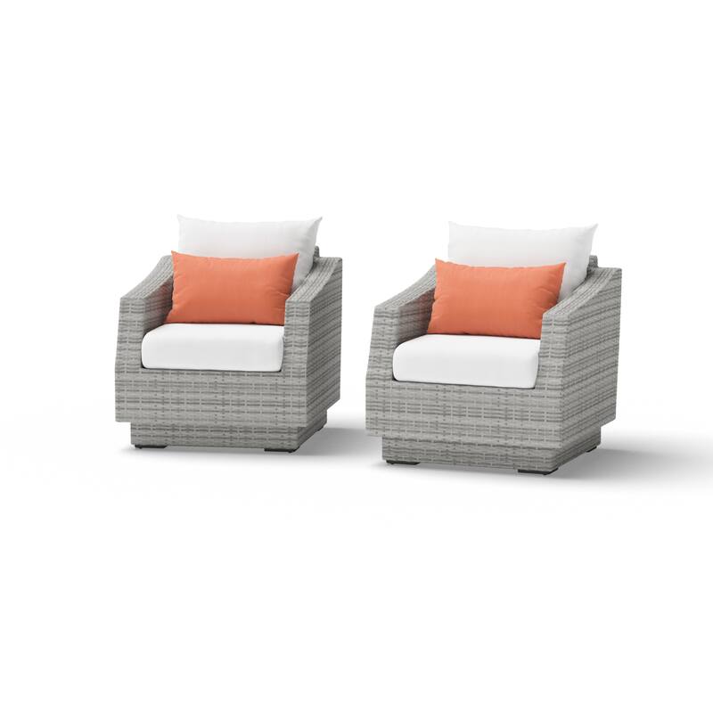 Cannes 2 Piece Sunbrella Outdoor Patio Club Chairs