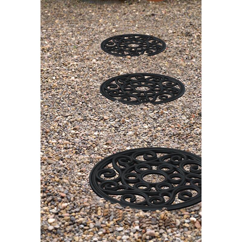 A1HC Rubber Step Mat Multi Functional -Garden Stepping Stone Mat, Outdoor Decorative Tray