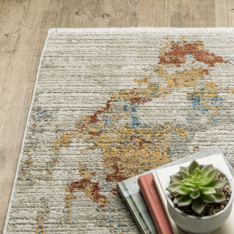 Style Haven Boulevard Power-Loom Recycled P.E.T. Abstract Beige/ Multi Rug-