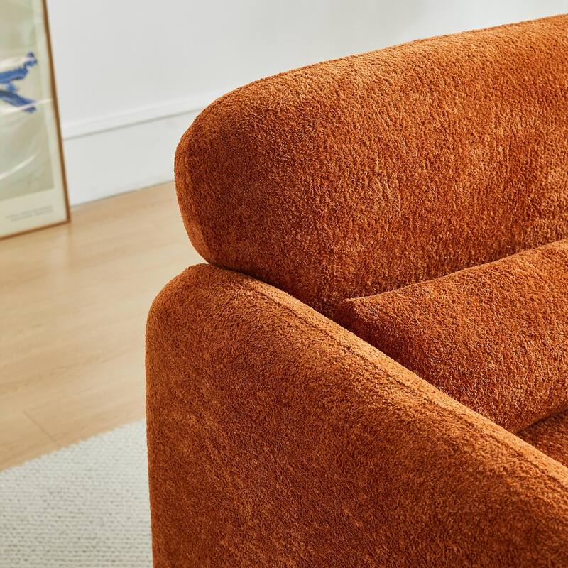 Accent Chair, Curved Back Single Armchair, Plush Upholstered