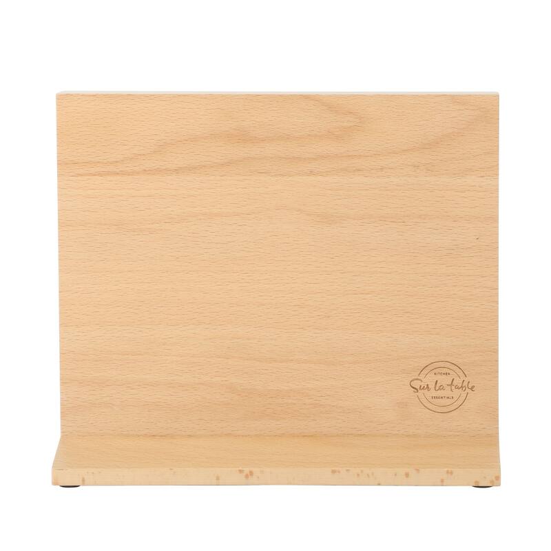 Sur La Table Kitchen Essentials 5 Piece German Steel Blade With Triple Riveted Handle Set on Beechwood Magentic Block