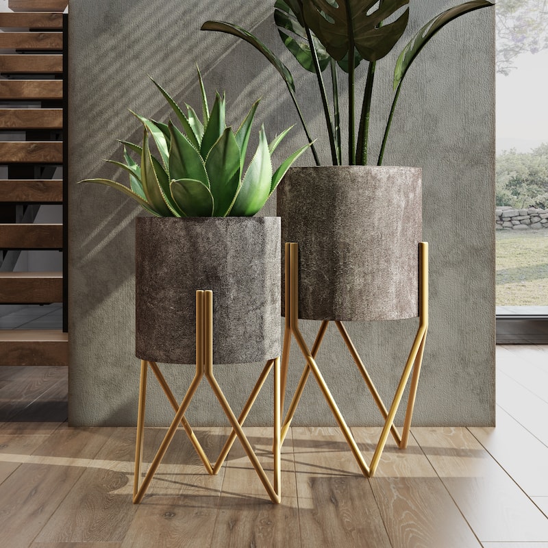 Jarvis Mid Century Modern Planters (Set of 2)
