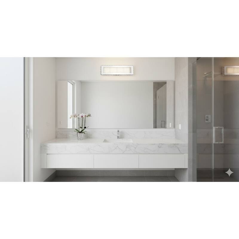 Chrome Stainless Steel LED Wall Sconce with Clear Crystal Accents