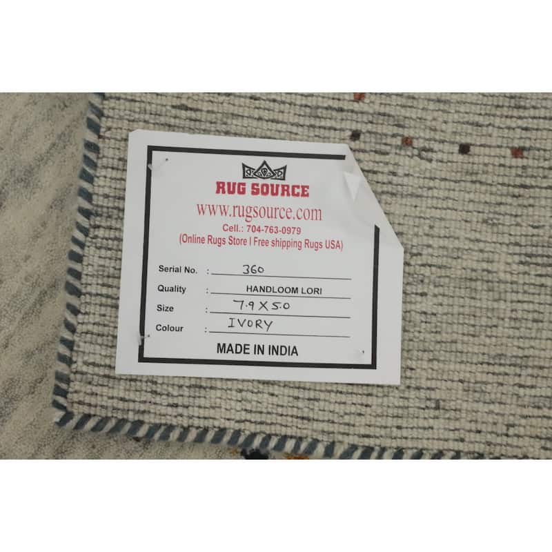Hand Knotted Oriental 100% Wool Carpet Tribal Animal Pictorial Beige & Ivories Gabbeh Area Rug - 7' 9'' X 5' 0''