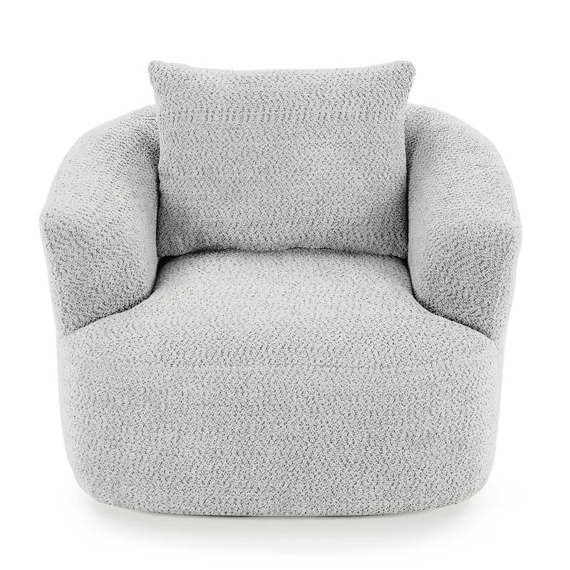 360° Swivel Accent Chair with Throw Pillow by Harper&Bright Designs