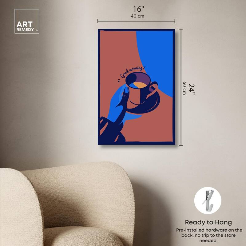 Good Morning Deco Canvas by Art Remedy, Gallery Wrapped