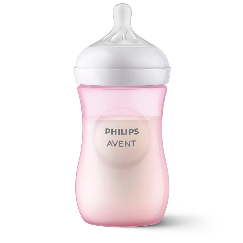 Philips Avent Natural Baby Bottle With Natural Response Nipple Pink 9oz 3pk