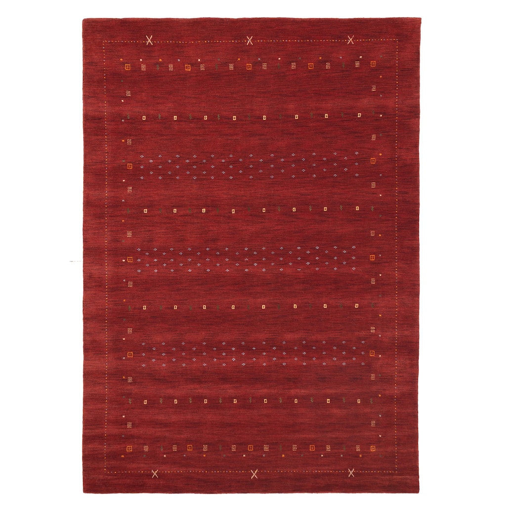 ECARPETGALLERY Hand Loomed Kashkuli Gabbeh Red Wool Rug - 8'1 x 11'4