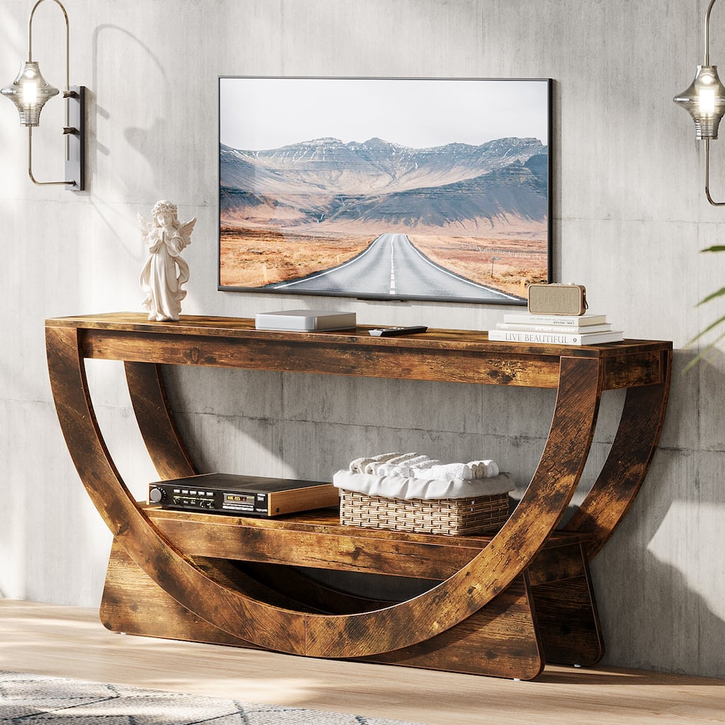 TV Stand with Storage Shelves for 55-75 Inches Television