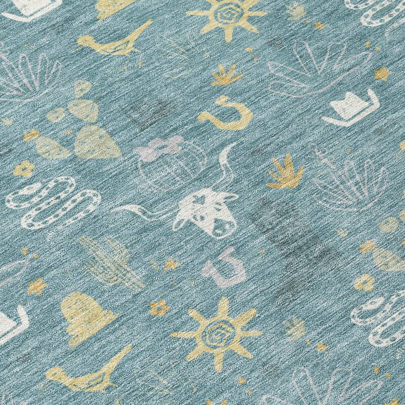 Machine Washable Indoor/ Outdoor Cowboy Ranch Chantille Rug