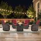 Option Brown Wicker Red Cushion