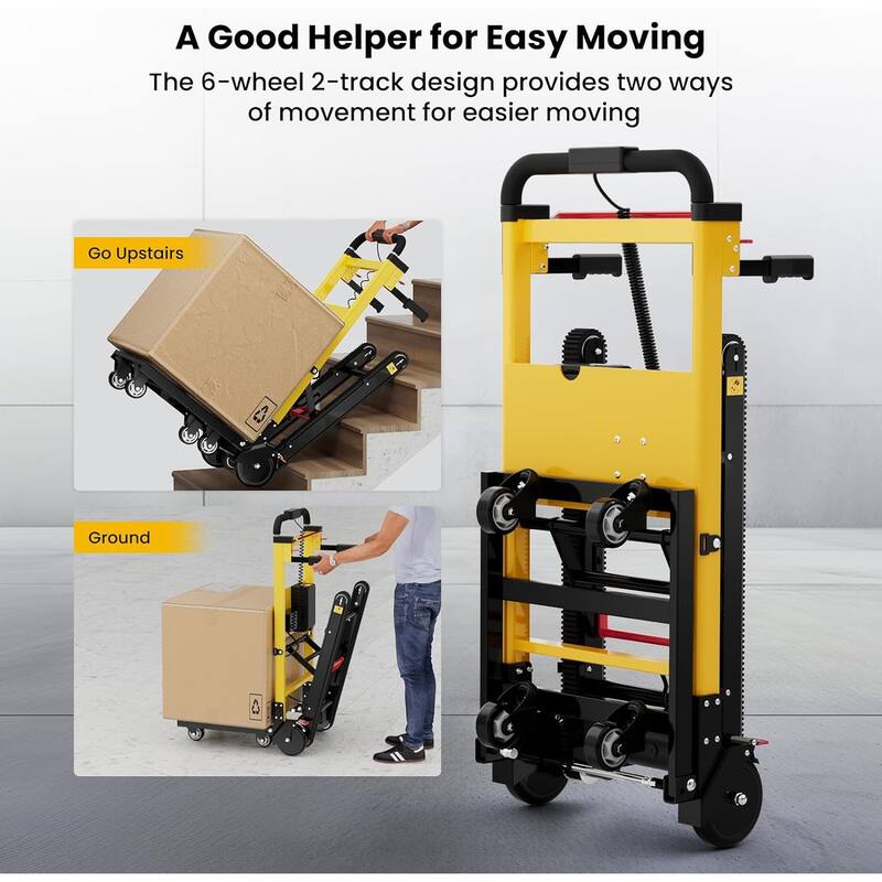 Electric Stair Climbing Hand Trucks Moving Heavy Objects Up and Down Stairs Effortless, 441 lbs Max Load