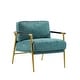 preview thumbnail 55 of 63, 27.56" Modern Accent Chair with Plush Cushions, Metal Frame, and Wooden Armrest Design -for Living Room, Bedroom