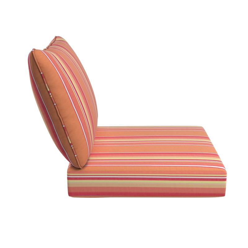 California Umbrella Outdoor Deep Seat Cushion Set, 24" x 48", Sunbrella Fabric, Densified Fiber Fill