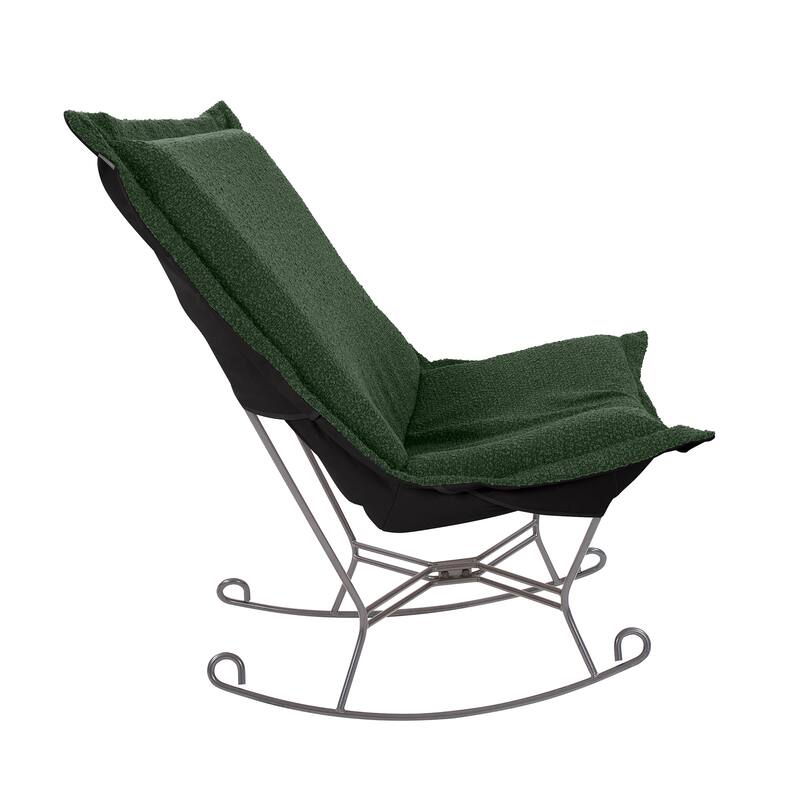 Allan Andrews Scroll Puff Rocker with Titanium Frame, Barbet Collection