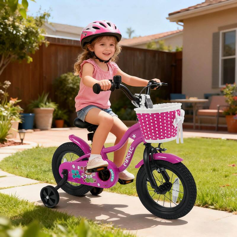 Costway 12”/14”/16”/18” Kids Bike with Training Wheels, Basket, Hand & - See Details