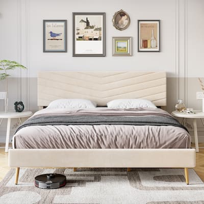 Bed Frame with Adjustable Headboard