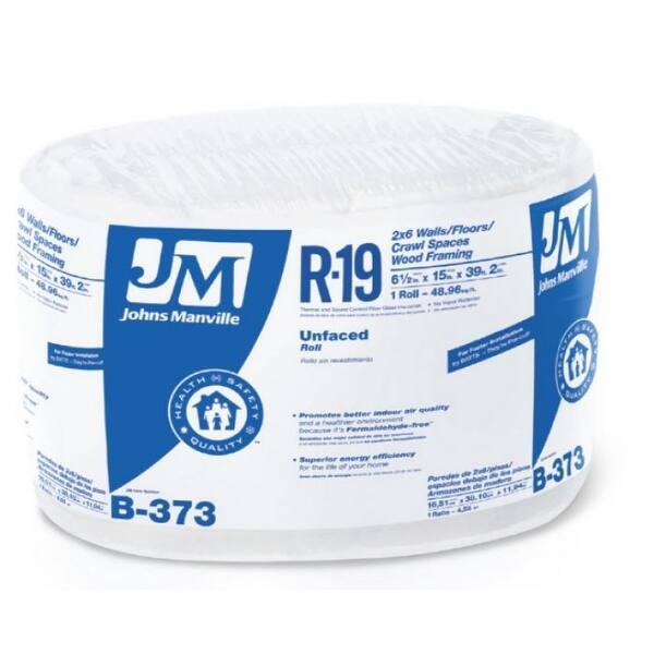 Shop Johns Manville 90003721 Unfaced R 19 Fiberglass Insulation Roll 15 X 39 2 Overstock 27647212