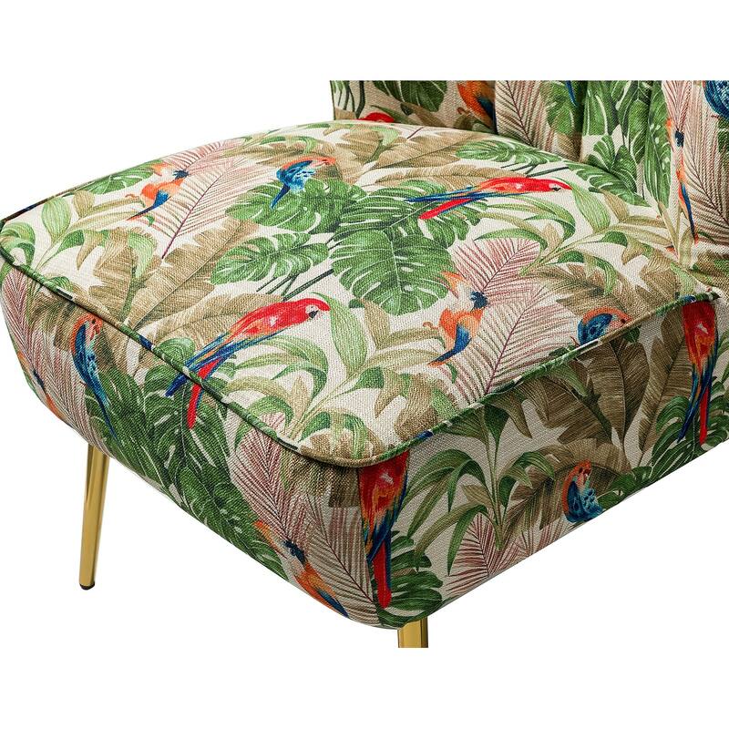 Almira Contemporary Upholstered Armless Side Chair with Tufted Back Set of 2 by HULALA HOME