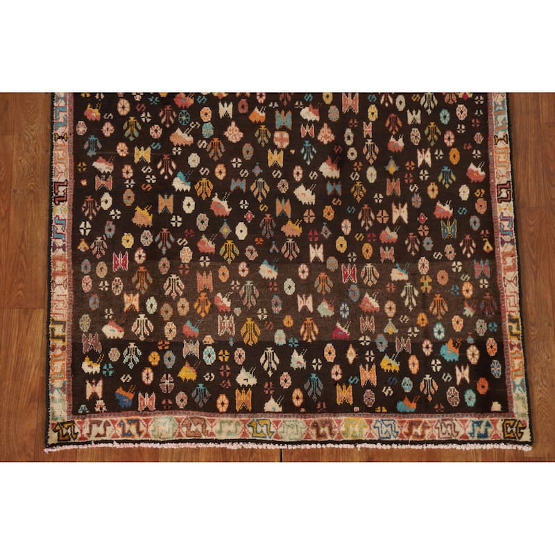 Vegetable Dye Sirjan Persian Vintage Area Rug Hand-Knotted Wool Carpet - 3'4"x 5'2"
