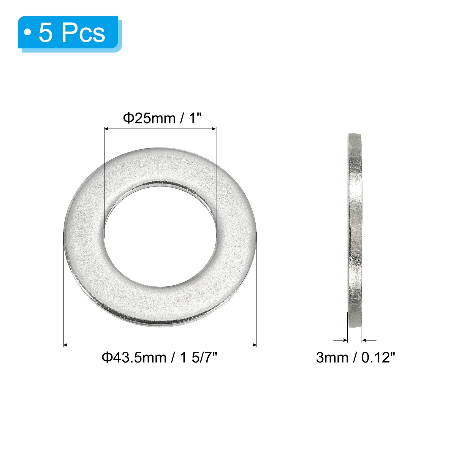 Flat Washers, Stainless Steel Washer Flat Plain Washer for Screws Bolts Assortment