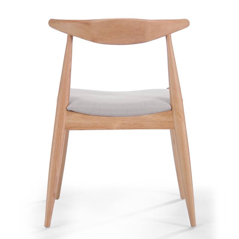 Set of 2 Rubberwood Dining Chairs with Ergonomic Backrest & Comfort Cushions