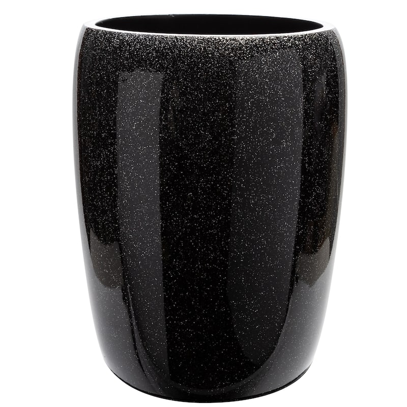 Elle Décor Eclat Glitter Waste Bin - 7.76" x 7.76" x 10.04" - Black