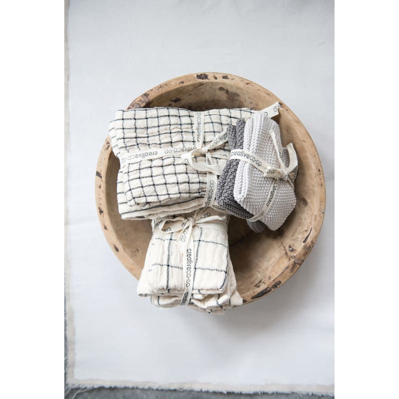 Blue & White Cotton Tea Towel (Set of 2 Patterns)